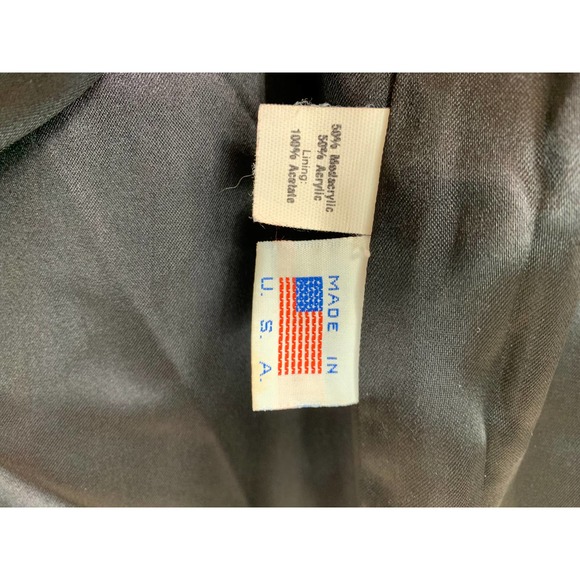 Vintage 80s 90s Black Plush Faux Fur Mink Coat Punk BarbieCore GlamRock Winter - Picture 8 of 11